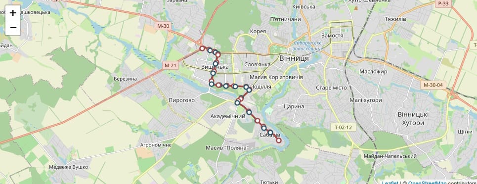 Маршрутне таксі Вінниця 12А