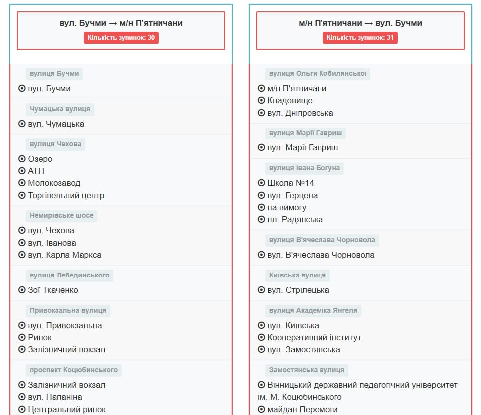 Маршрутне таксі Вінниця 8Б