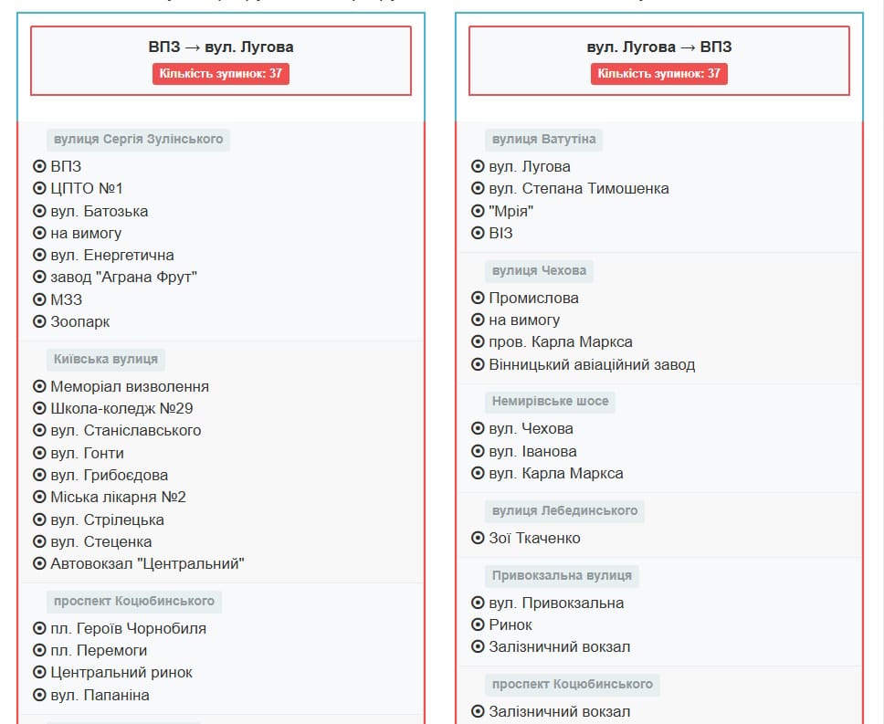 Маршрутне таксі Вінниця 20А