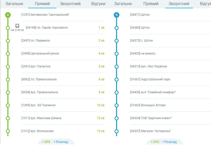 Маршрутне таксі Вінниця 30А