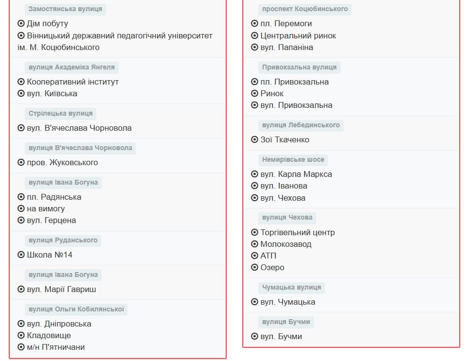 Маршрутне таксі Вінниця 8Б