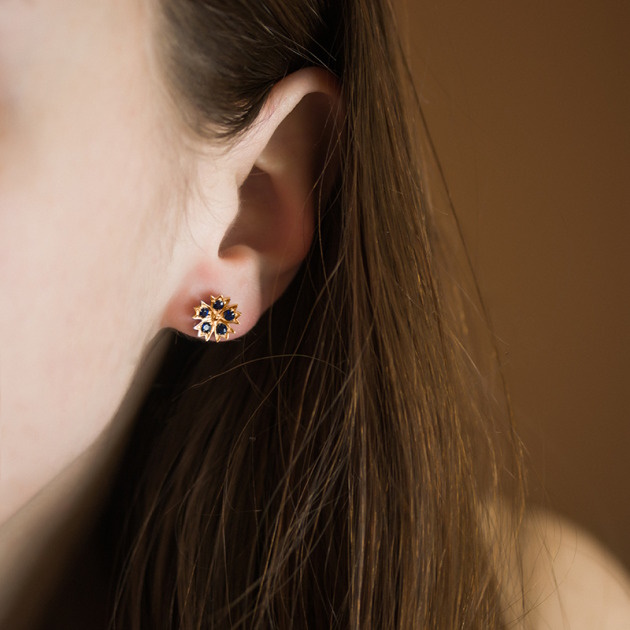 Серьги с сапфирами